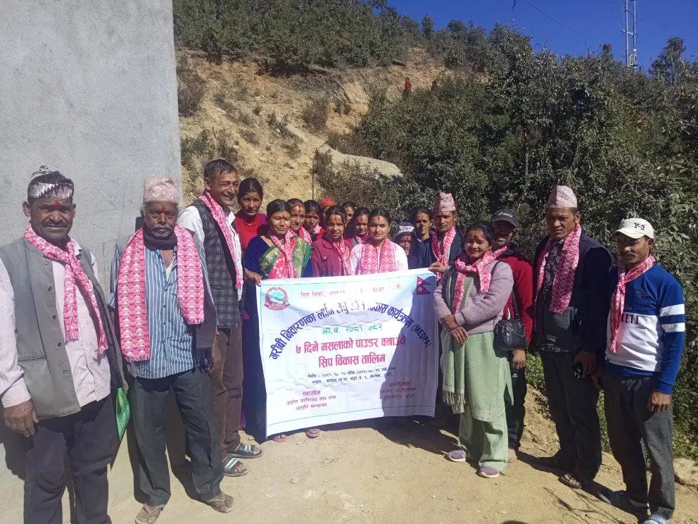 मसलाको पाउडर बनाउने सम्बन्धि सात दिने सीप विकास तालिम सञ्चालन
